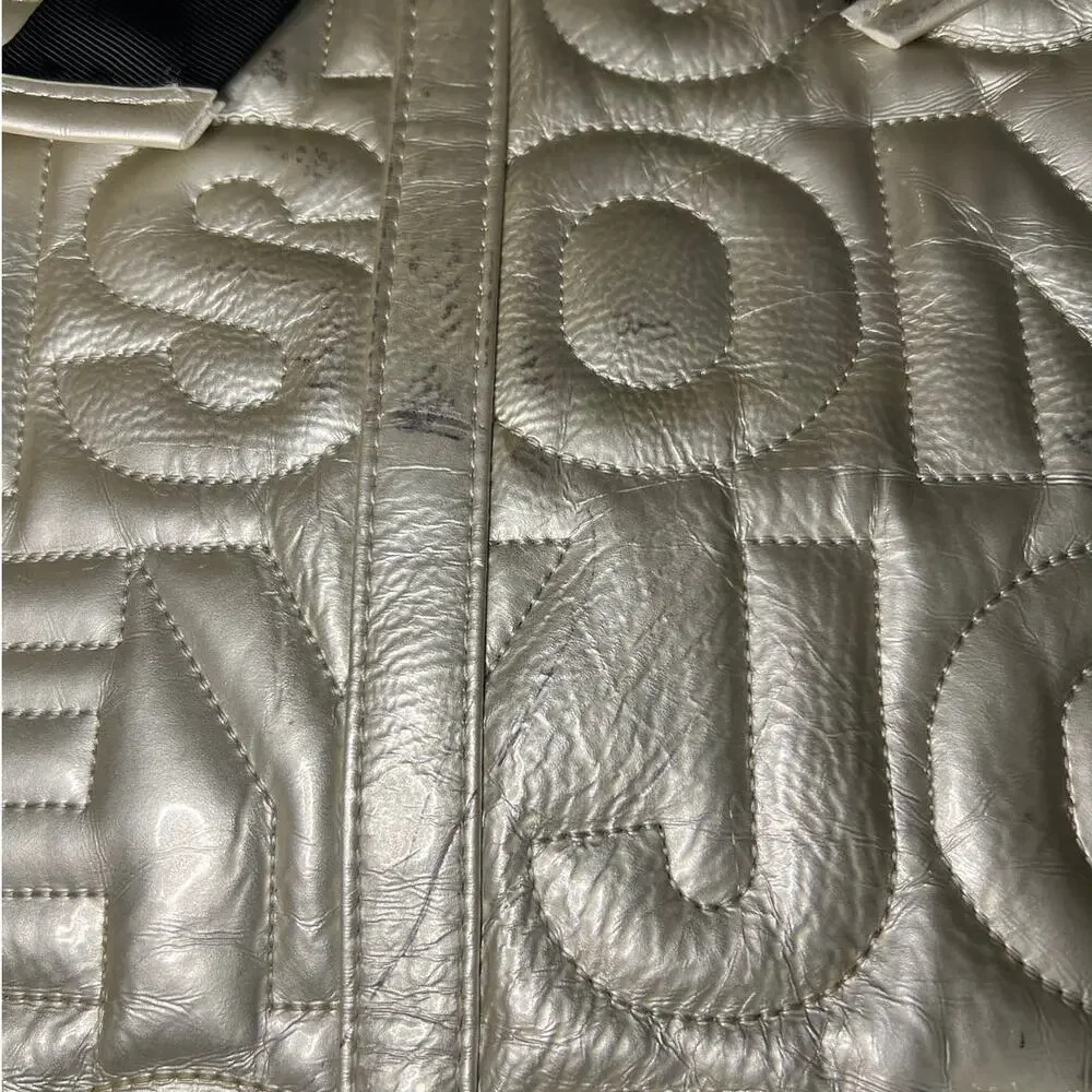 Betsey Johnson Silver Quilted Shoulder Bag